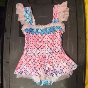 Shein Mermaid Scale Swimsuit Size 90 Girls